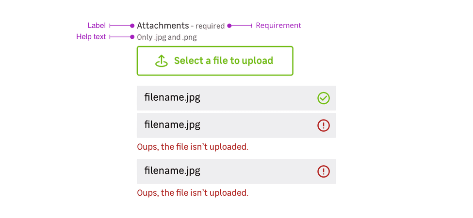 Form File uploader – Mozaic Design System